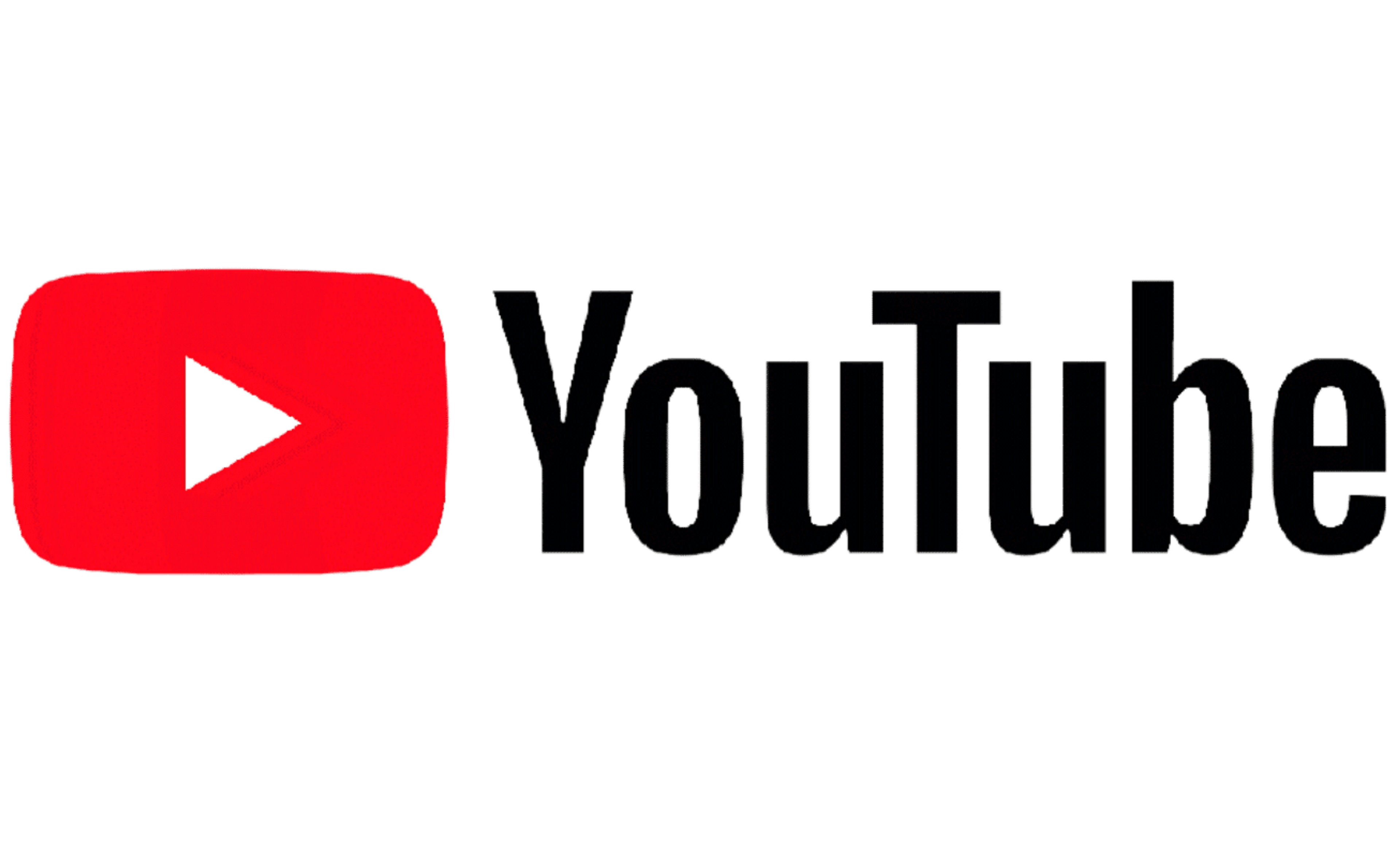 YouTube logo featuring a red play button and the word 'YouTube' in black.