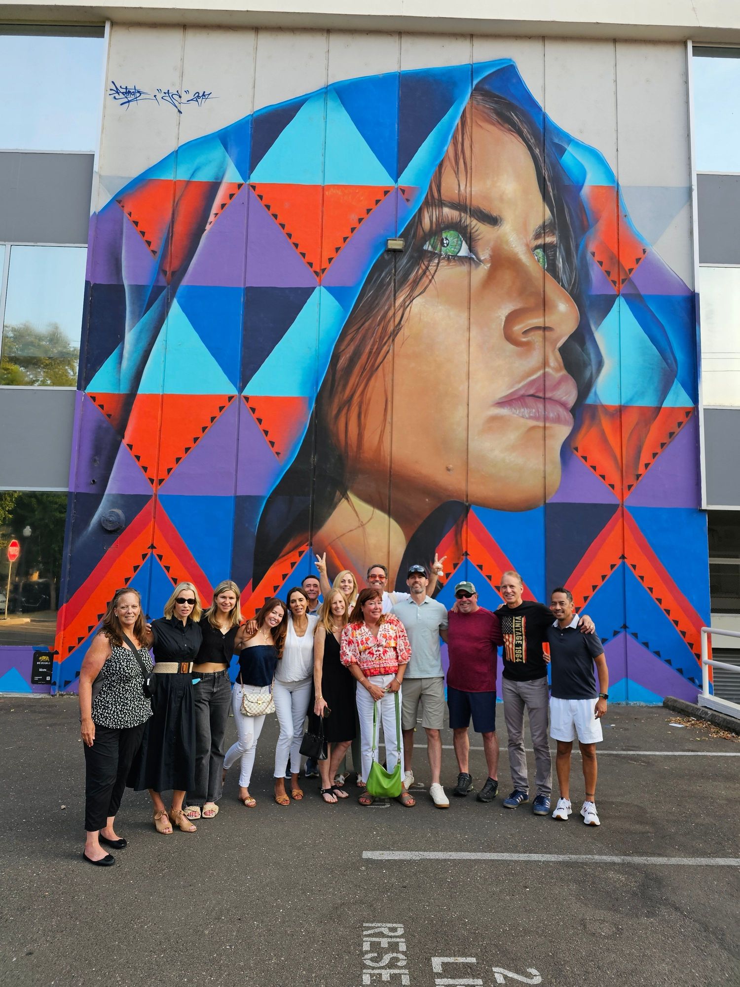 mural of woman on big wall
