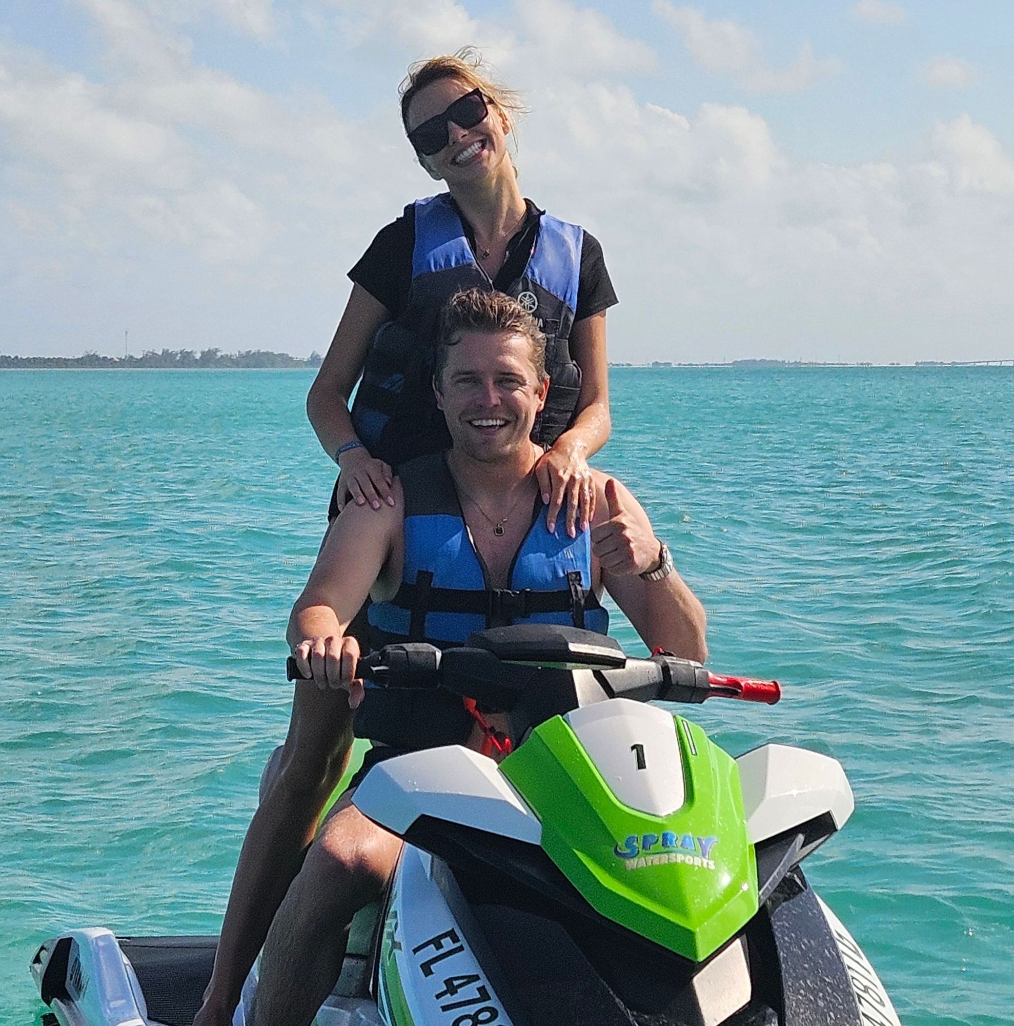 Couple enjoying a jet ski in Islamorada