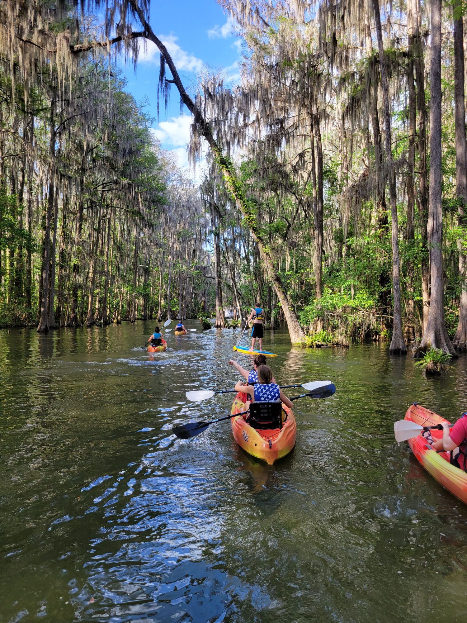 Paddlers on the scenic Dora Canal Tour