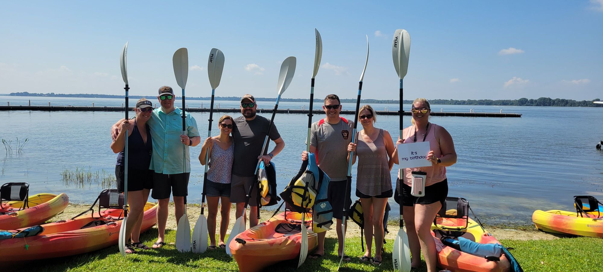 group kayaking fun