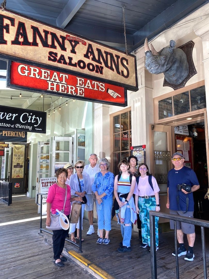 group in front of building