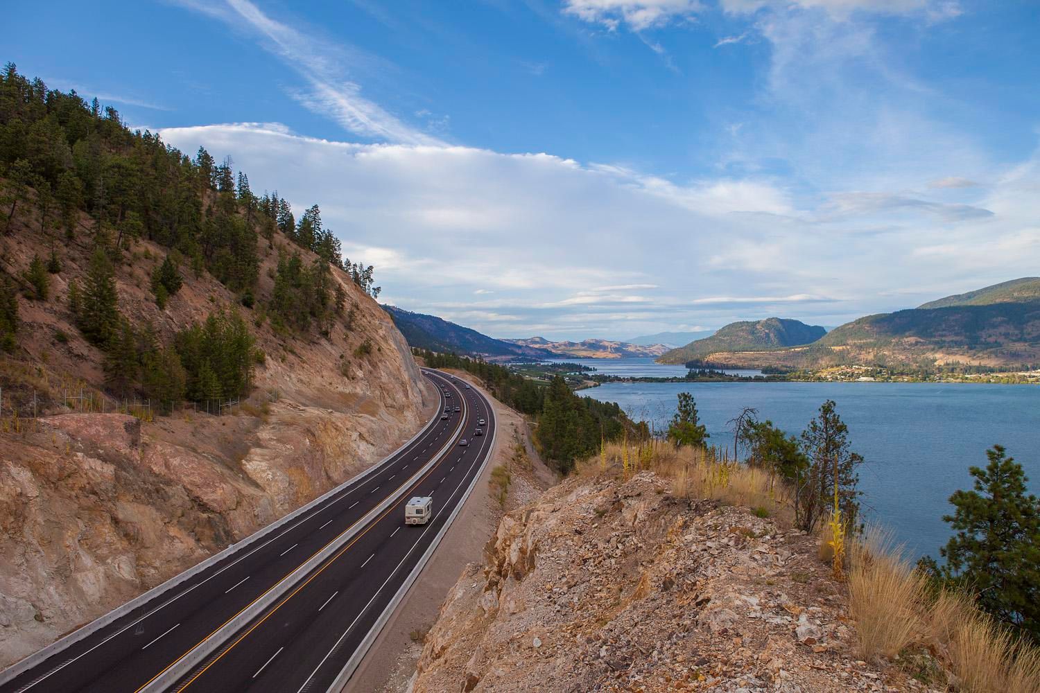 Kelowna airport shuttle scenery