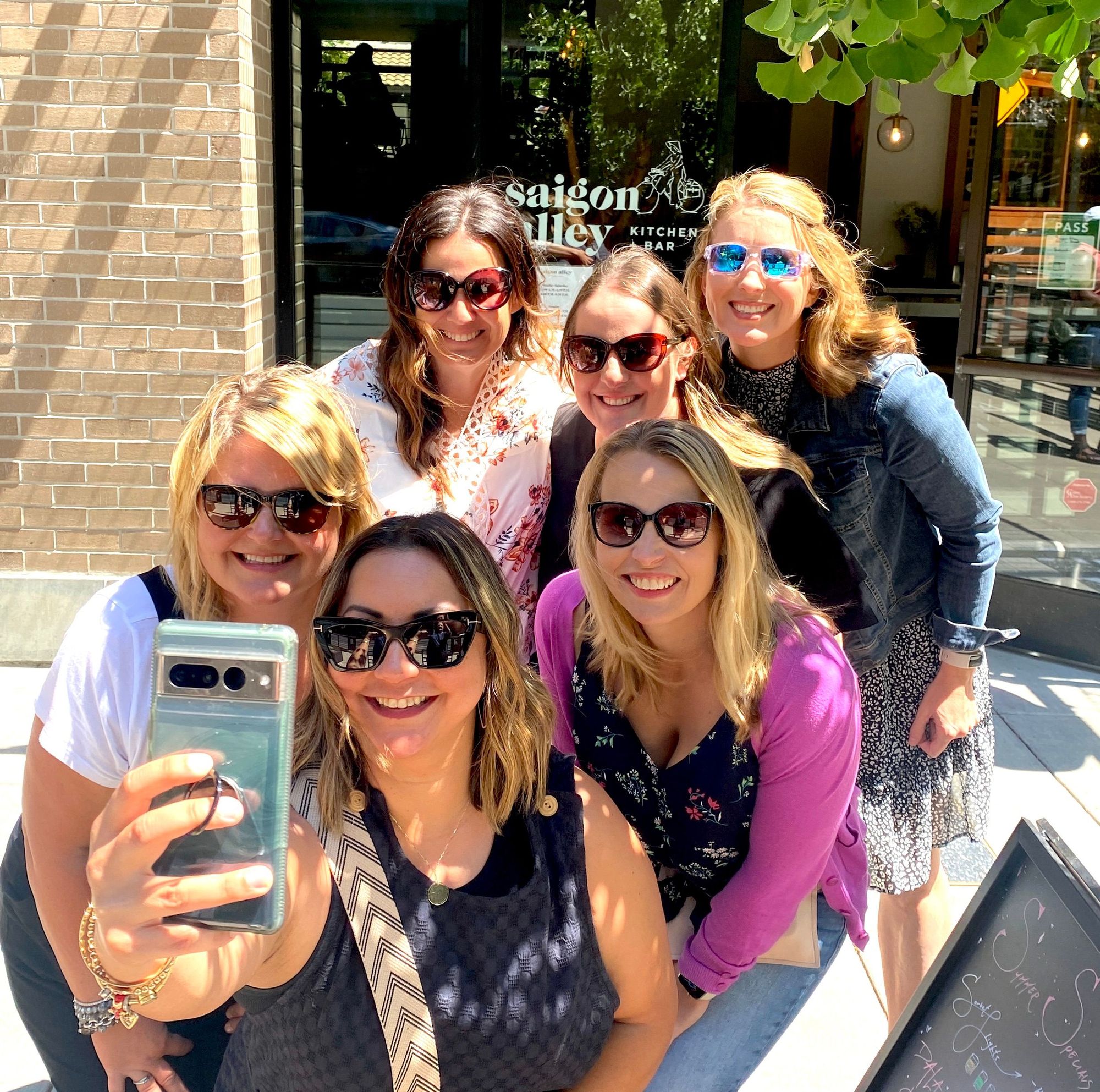 ladies taking a selfie