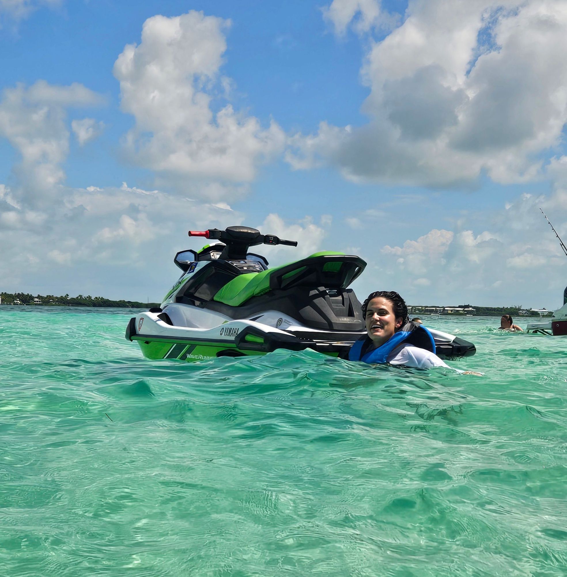 Swimming during an Islamorada Jet Ski Rental