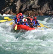 Full rafts coming down the Clearwater River