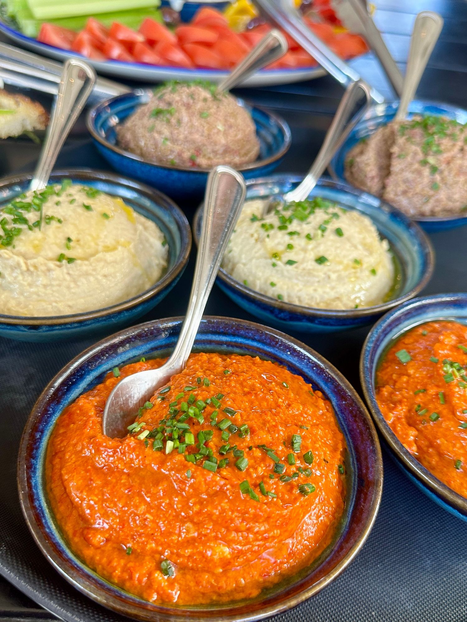 close up of dips