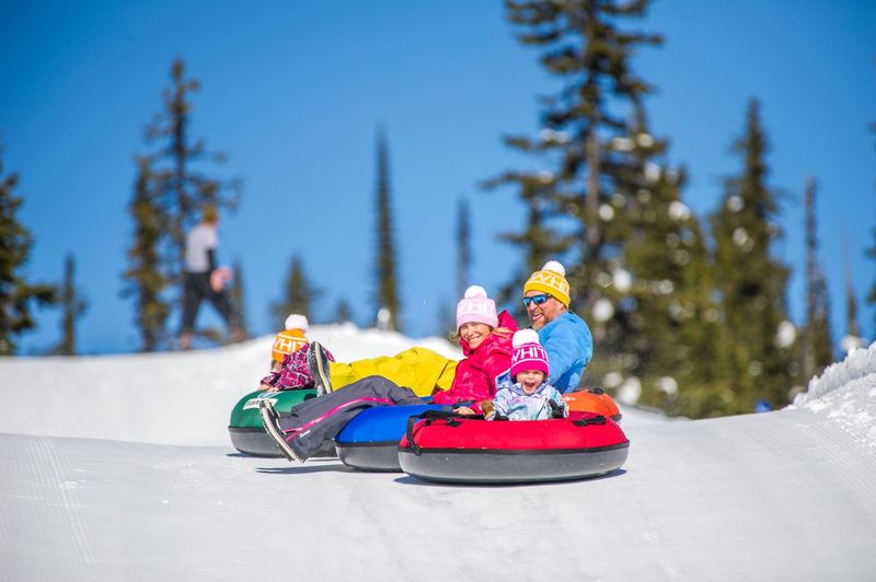 Having fun tubing at Big White Ski Resort 