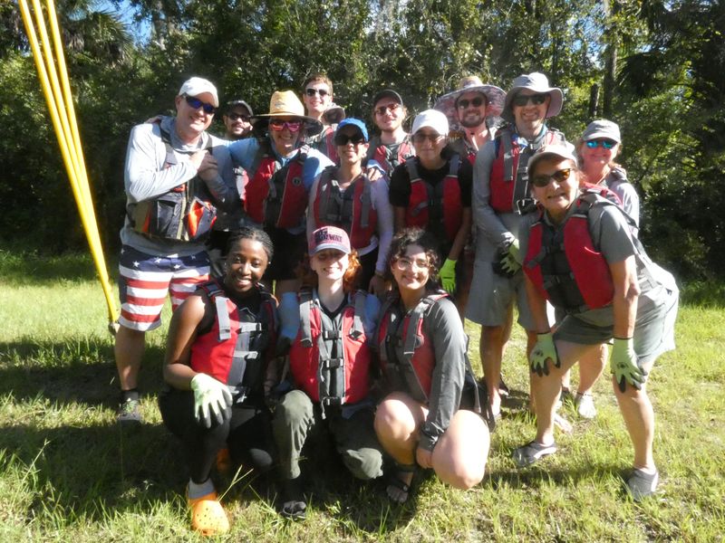 Participants of the river cleanup