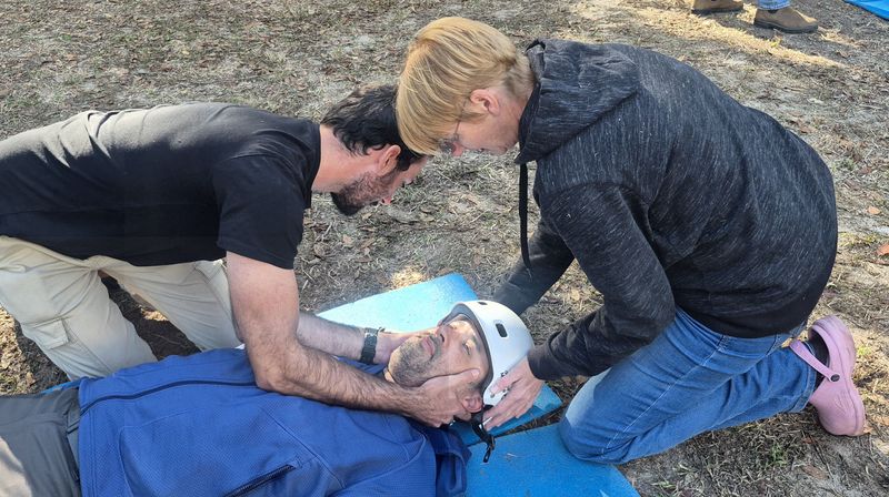 Dealing with helmets during accidents.