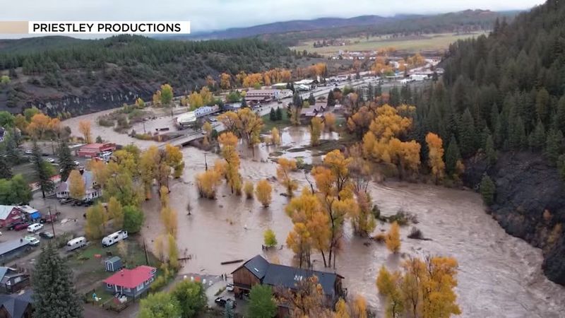 Cotton Hole Park during October '25 Flood event in Pagosa Springs