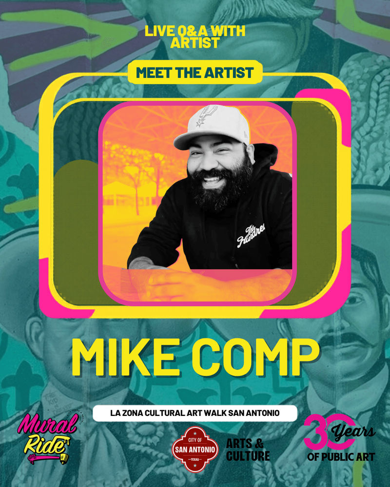 &ldquo;Mike Comp Arguello featured during the Zona Cultural Public Art Walk in San Antonio&rdquo;
