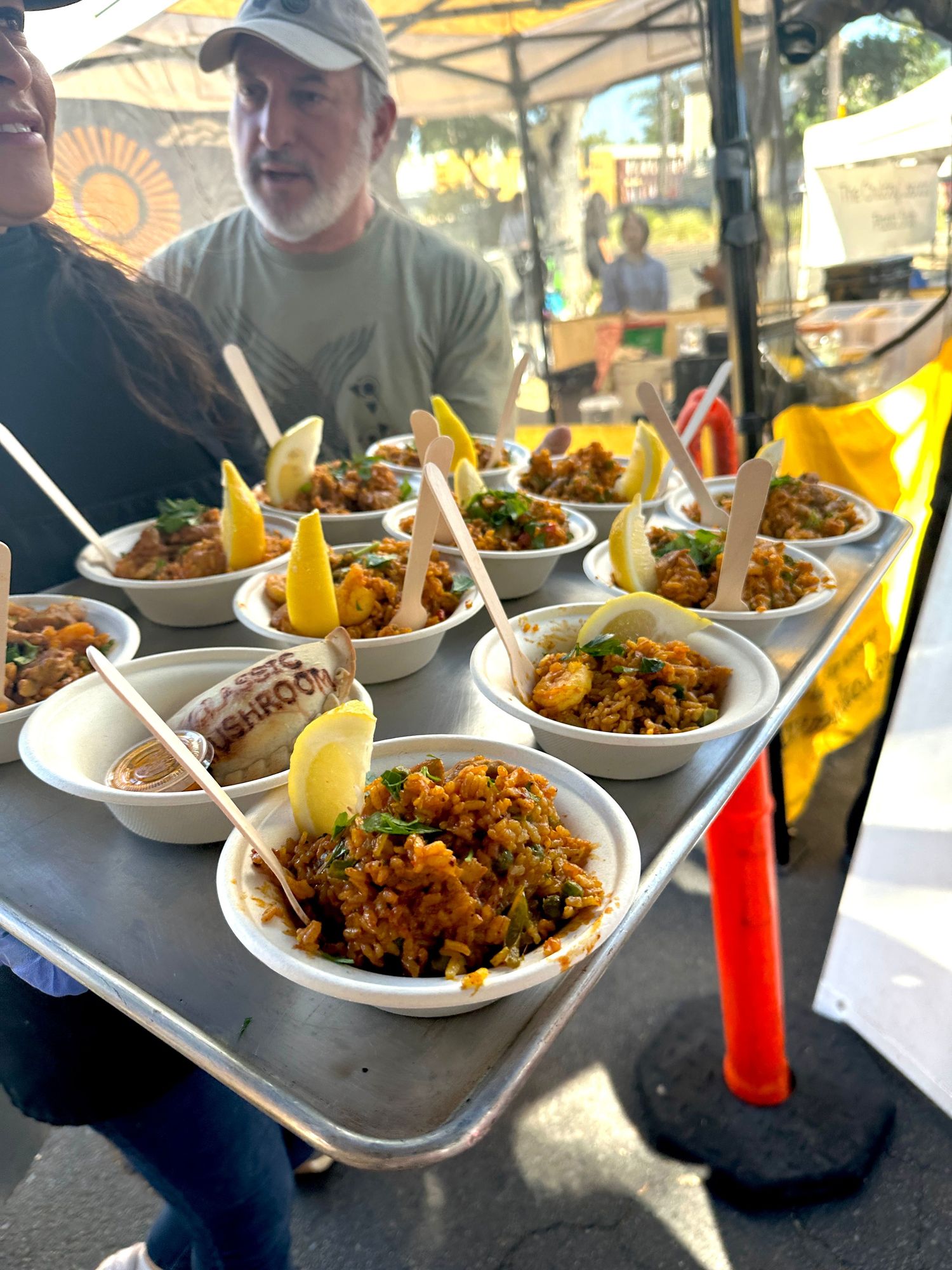 Paella on a tray