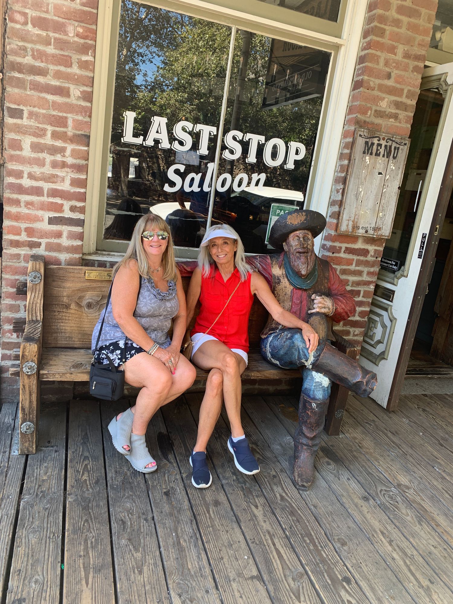 women on bench
