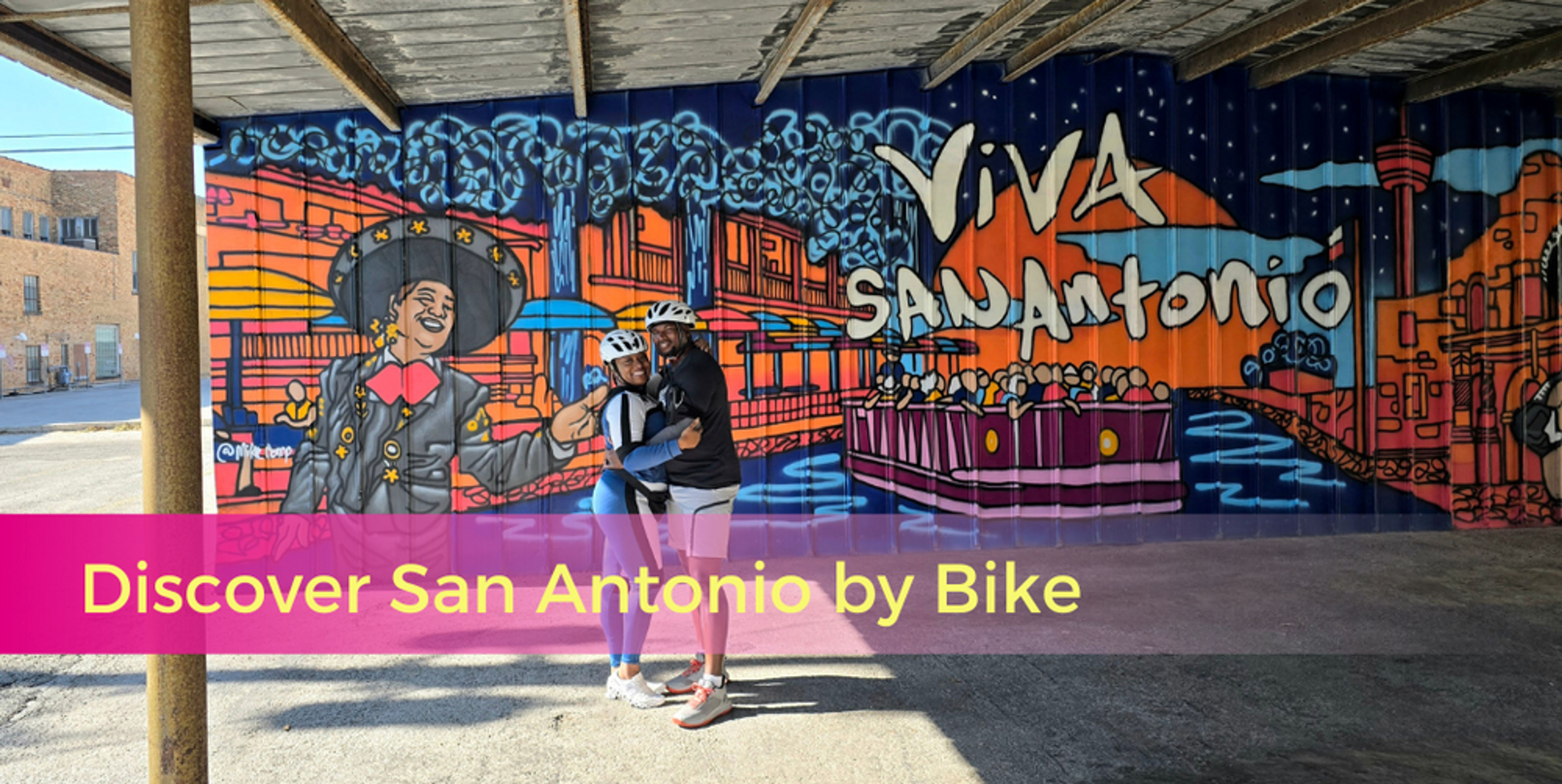 Celebrating San Antonio’s rich history and culture! This stunning mural by local artist Mike Comp brings together the Alamo, the River Walk, and mariachi music in one vibrant masterpiece.
