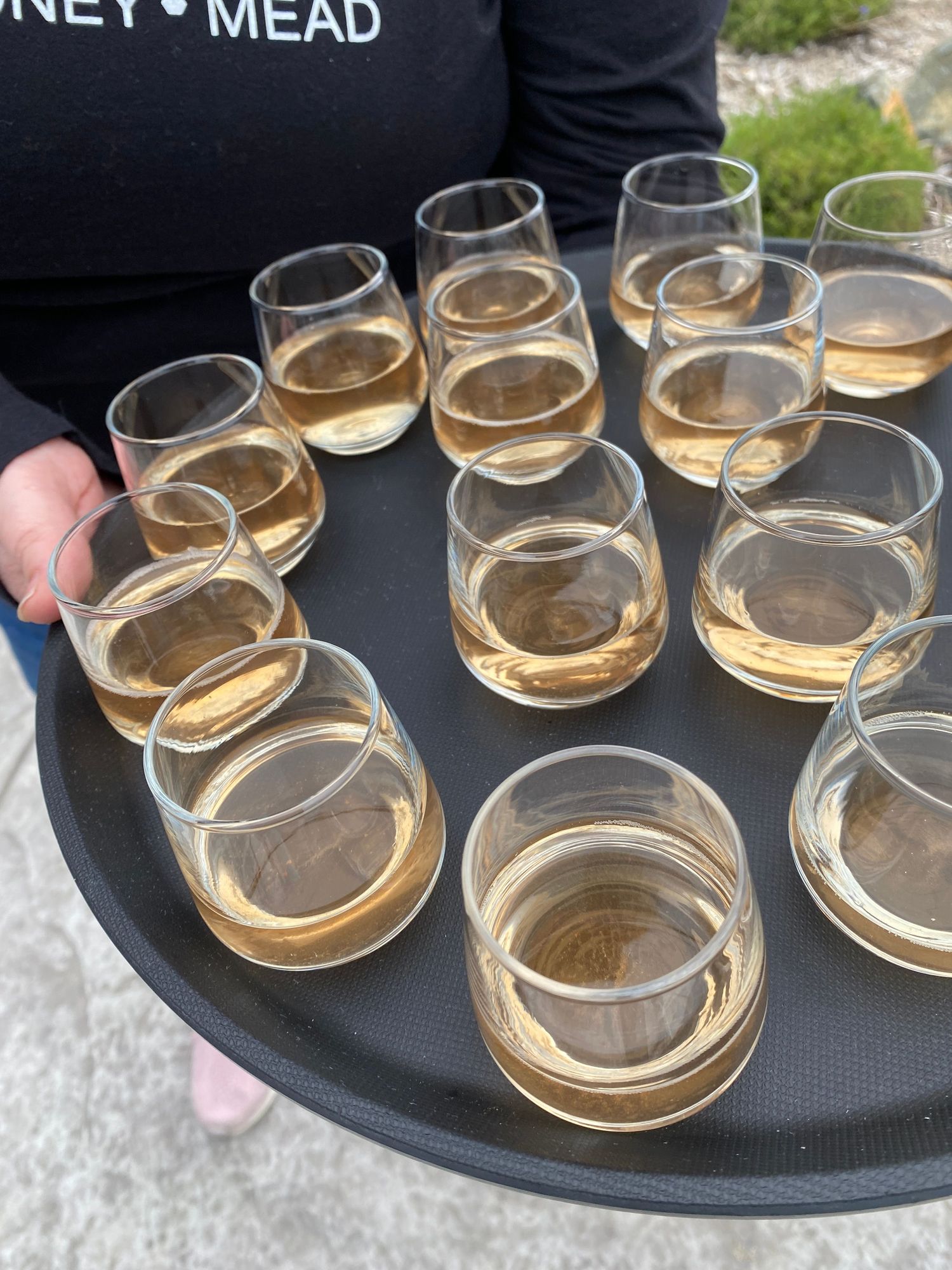 drinks on a tray