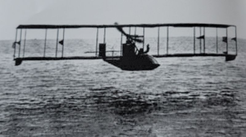 seaplane landing on Lake Dora in the early 1900s