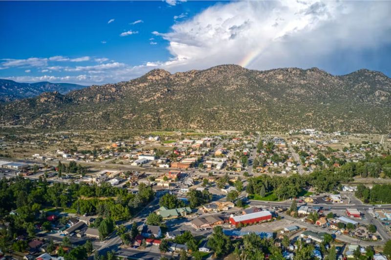 aerial view of Buena Vista, CO