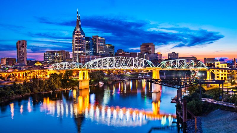Nashville Nightlife Scene - John Seigenthaler Pedestrian Bridge