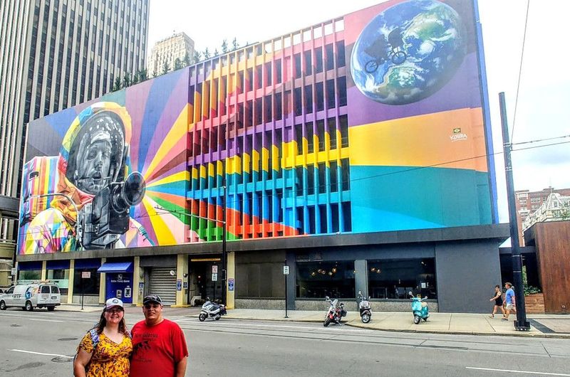 a mural of Neil Armstrong