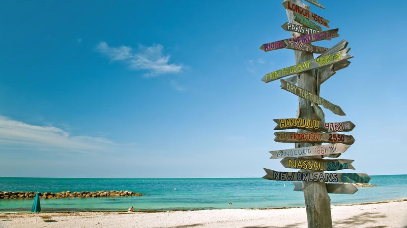 Milepost In Key West Florida