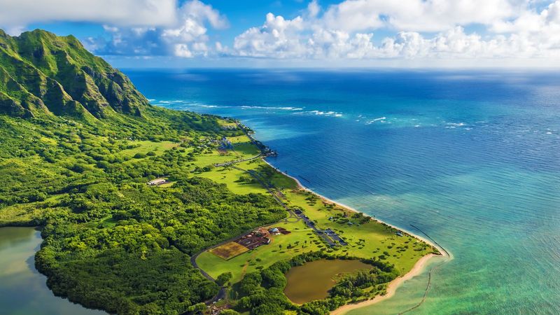Aerial View Of Kualoa Point