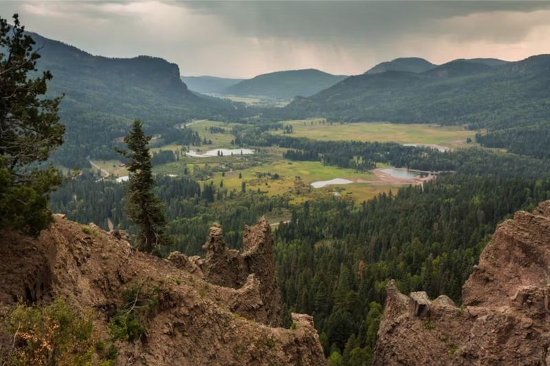 high up view of a valley at Wolf's Creek Pass, CO
