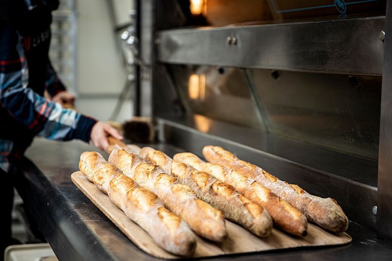 Fresh baked bread at La Baguette in Revelstoke 