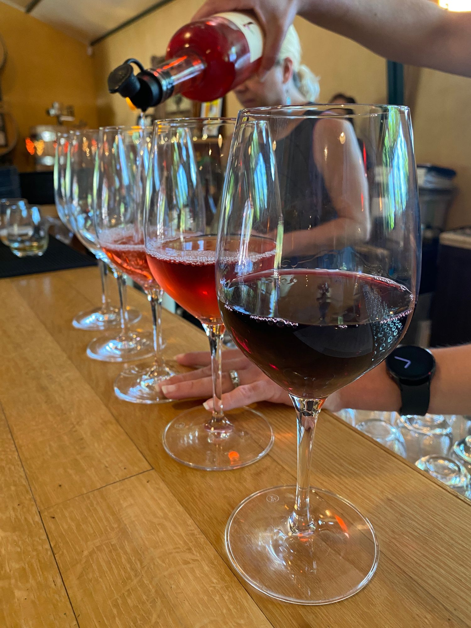 wine in glasses