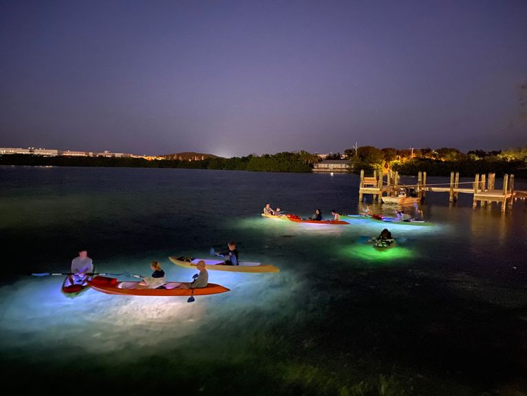 kayaking at night