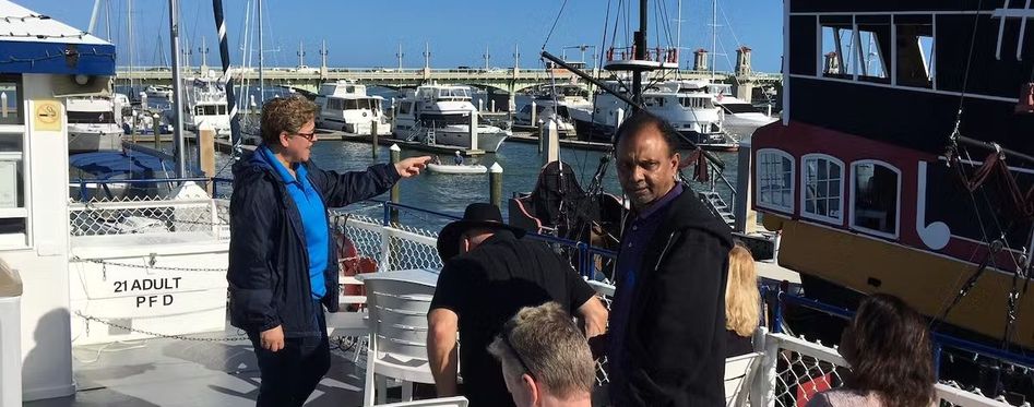 Tour group onboard boat St Augustine, Florida