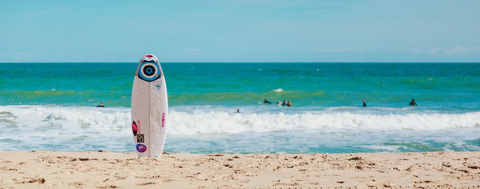 Surfboard in the sand