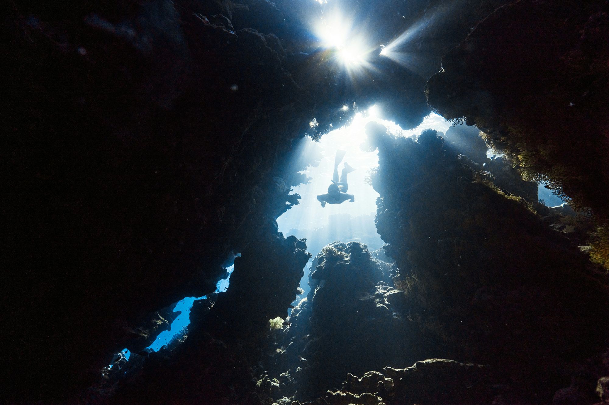 Scuba Diving In Devil’s Grotto Grand Cayman