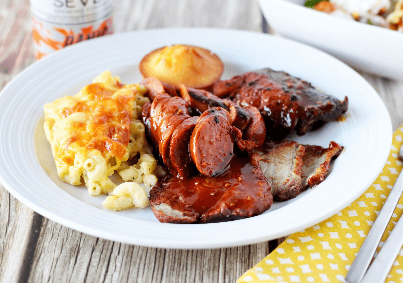 Mac n Cheese and Sausage with cornbread in Kelowna