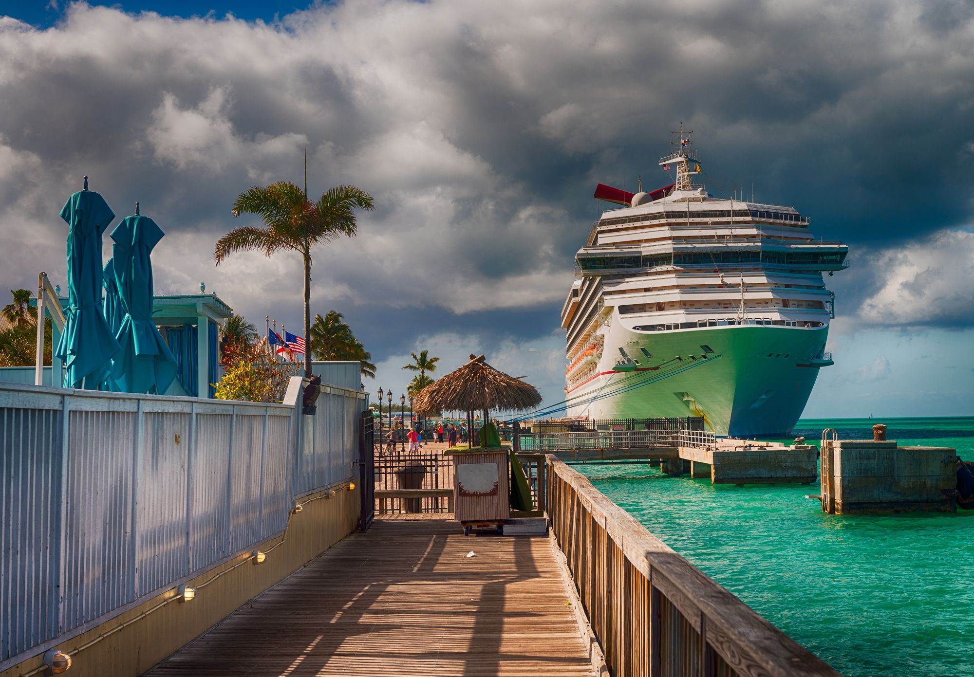 Anchored Cruise Ship In Key West