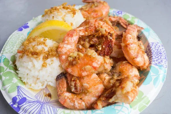 Famous Spicy Garlic Shrimp From Original Food Truck on the North Shore