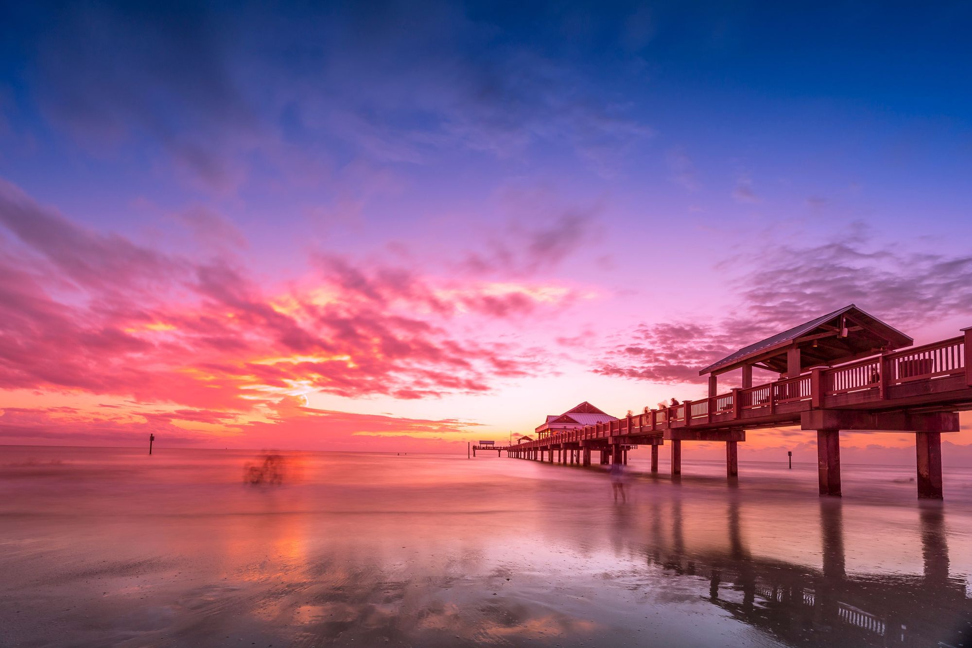 Sunset At Clearwater Beach In Tamba Bay