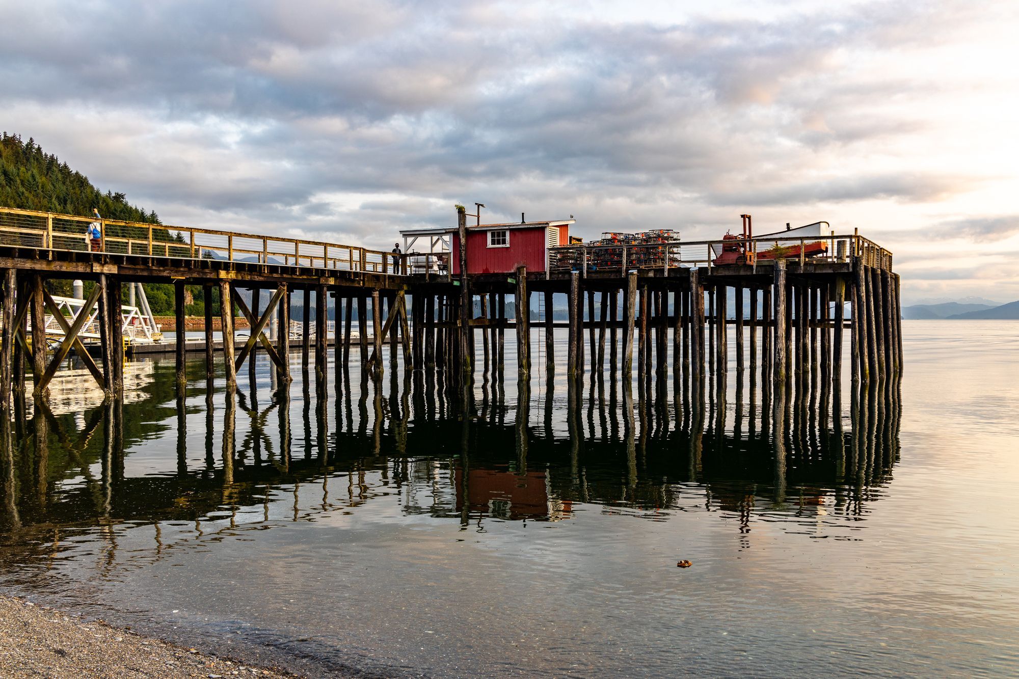 An Old Wooden Pier In Icy Strait Point