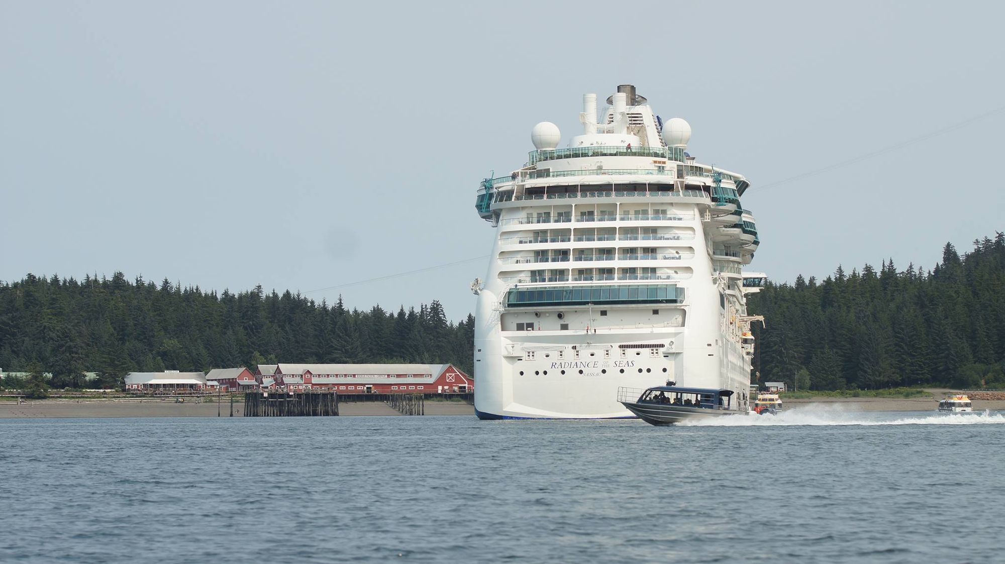 A Cruise Ship That Docks At Icy Strait Point