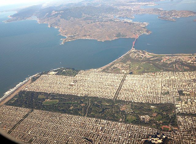 Golden Gate Park from above Alfred Twu CC 1.0 Wikicommons