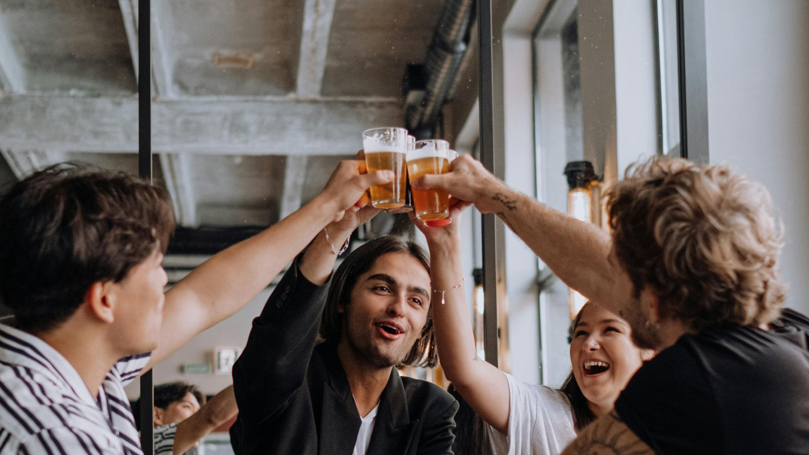 bachelor parties drinking at the bar