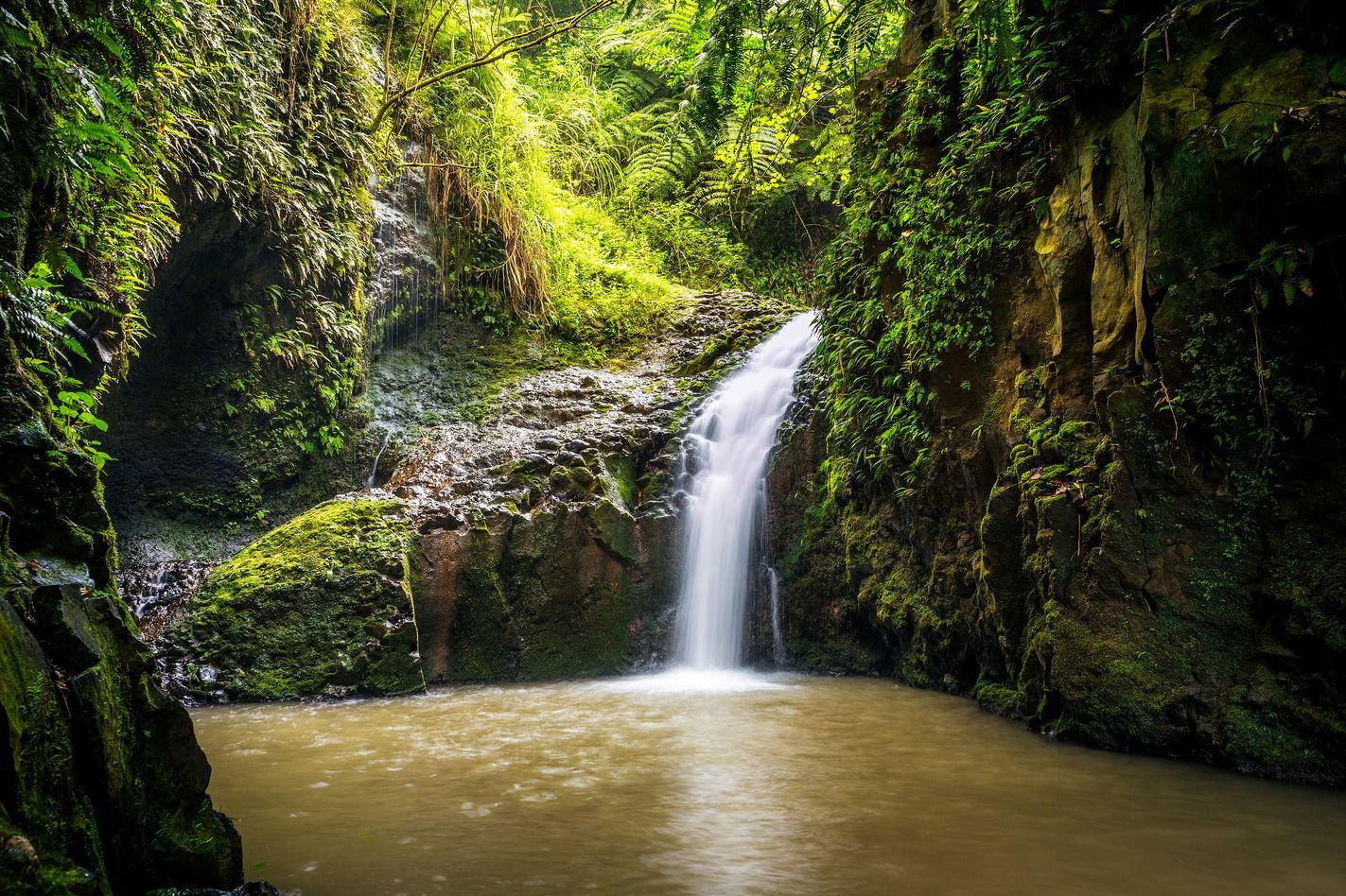 Maunawili Falls from Waimanalo Bay Park