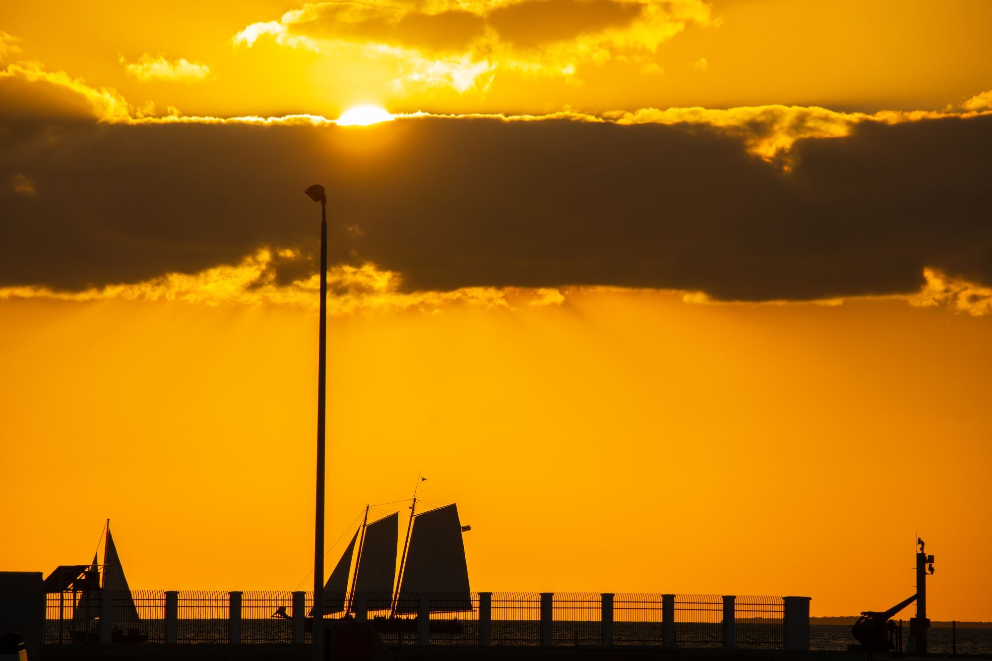 Sunset Over The Sea Port In Key West 