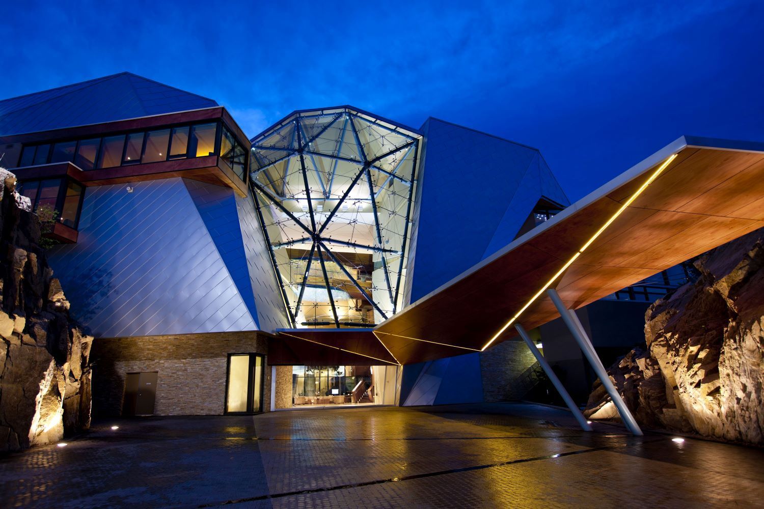 Exterior and entrance of Sparkling Hill Resort in Vernon Bc.