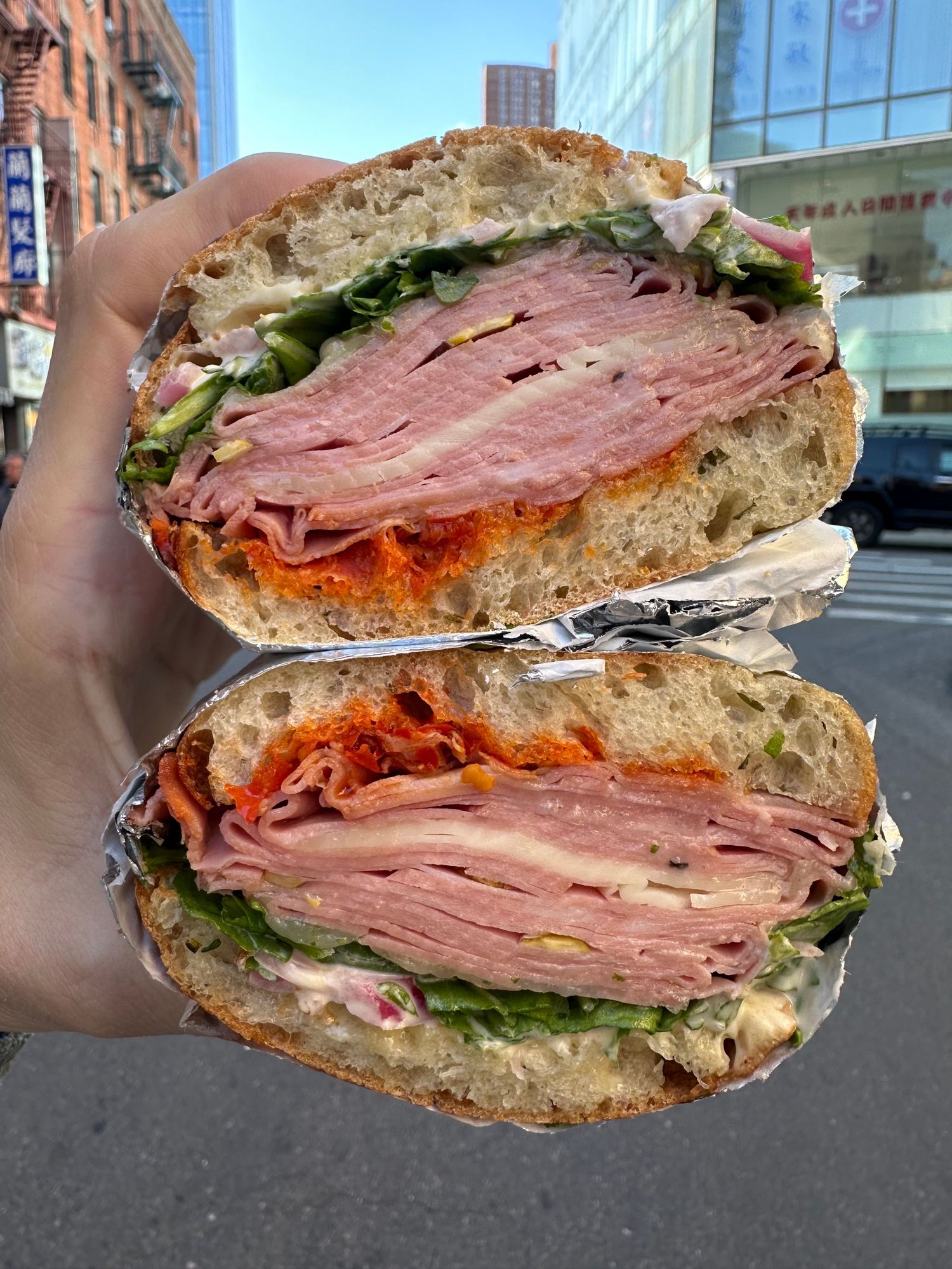 Clubhouse mortadella sandwich