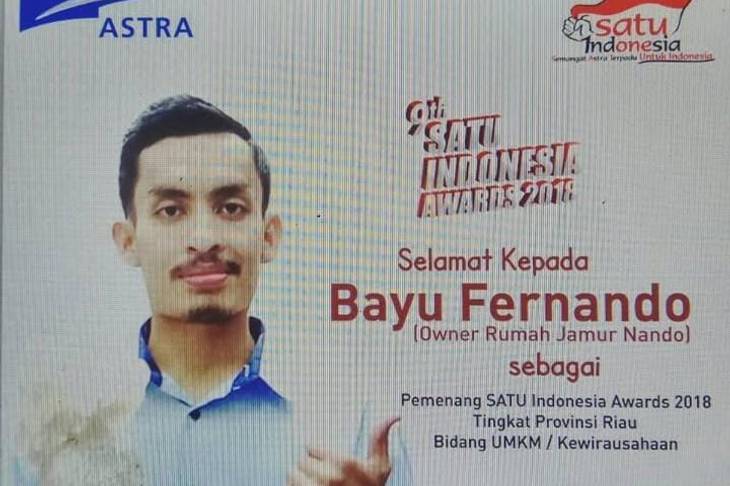 Bayu Fernando, Pengusaha Rumah Jamur Nando Pekanbaru