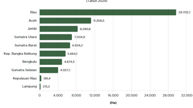 Luas Deforestasi di Sumatra Tembus 78 Ribu Ha pada 2024