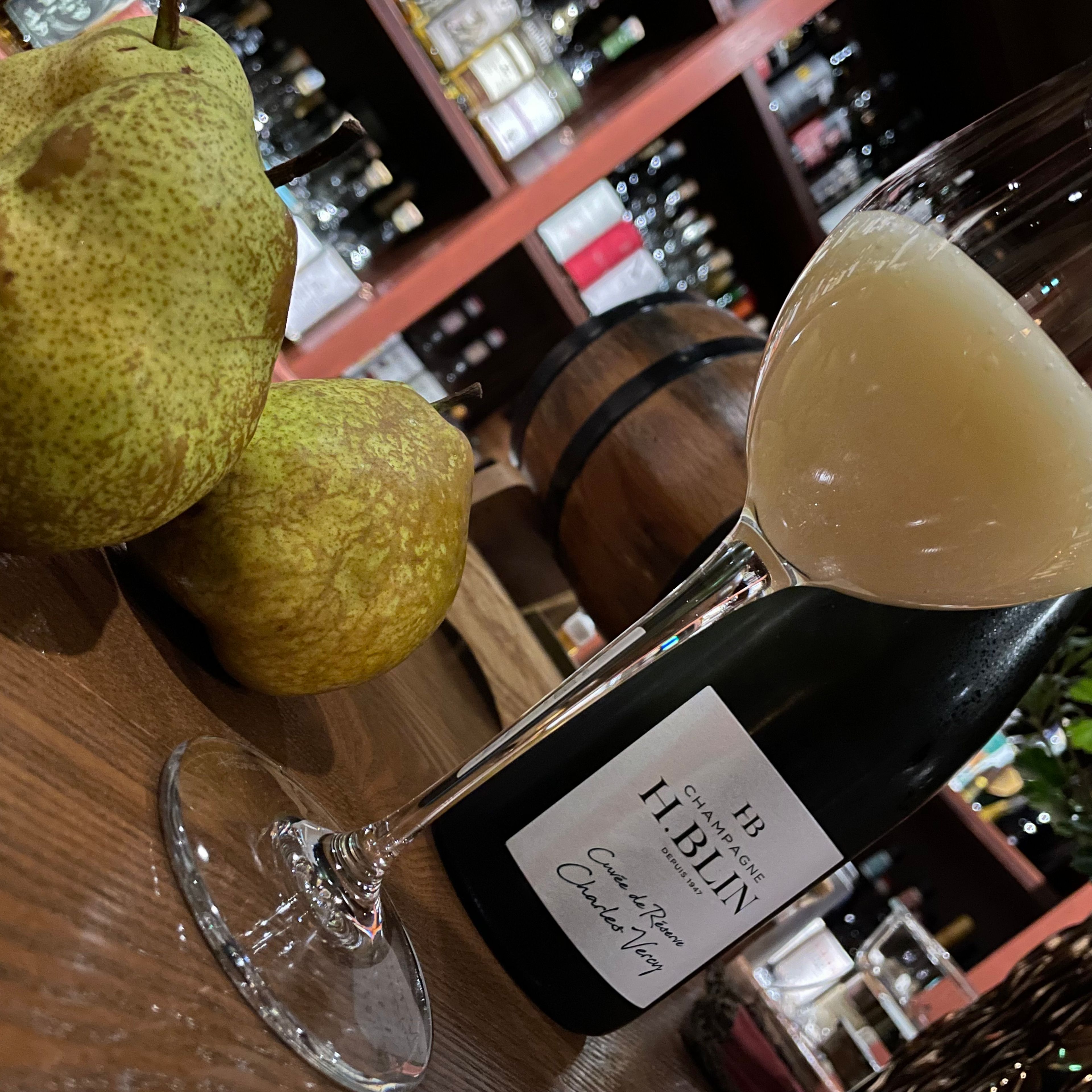 ラフランス(洋梨)とシャンパーニュのカクテル