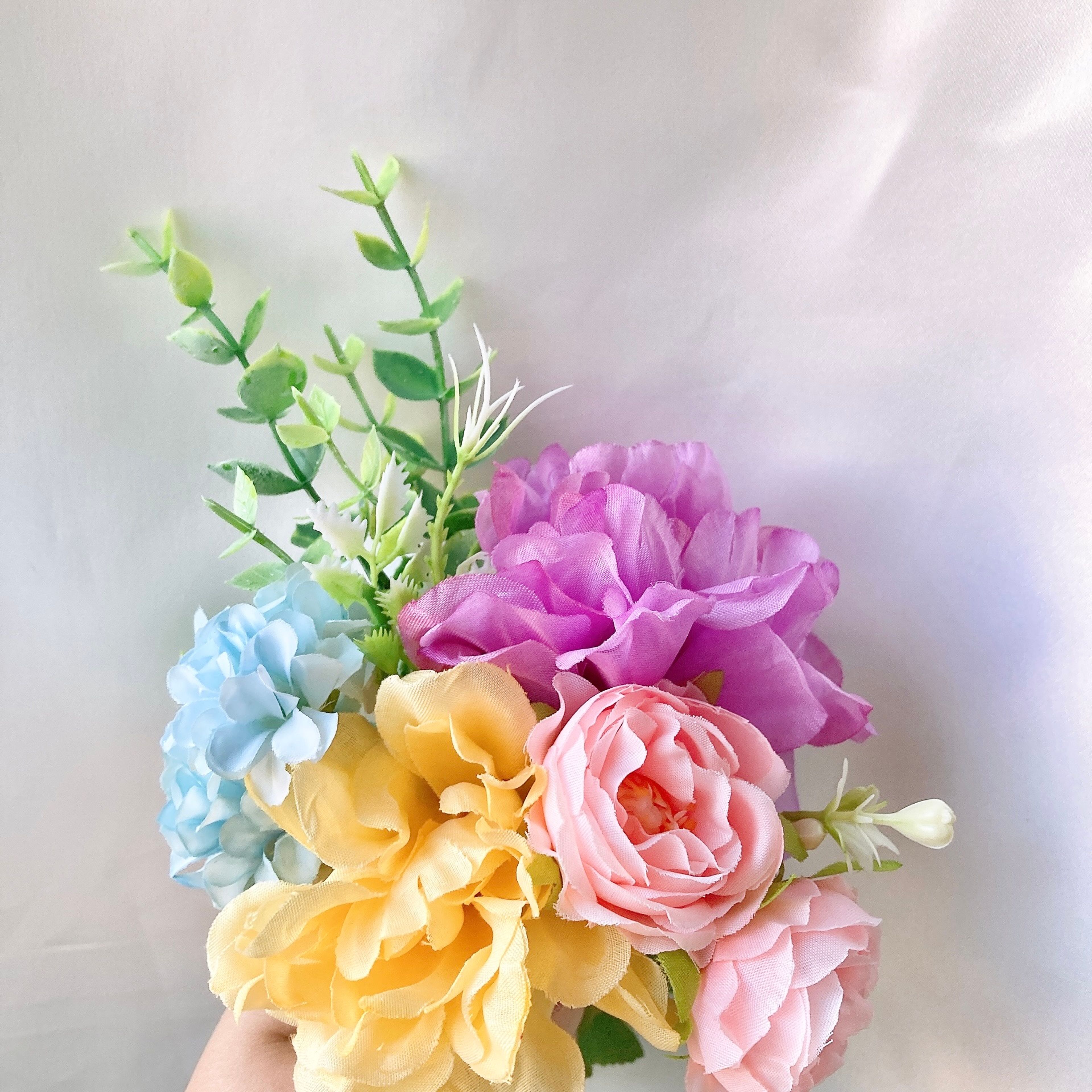 お花15 MIX 水色、ラベンダー、ピンク、イエロー系