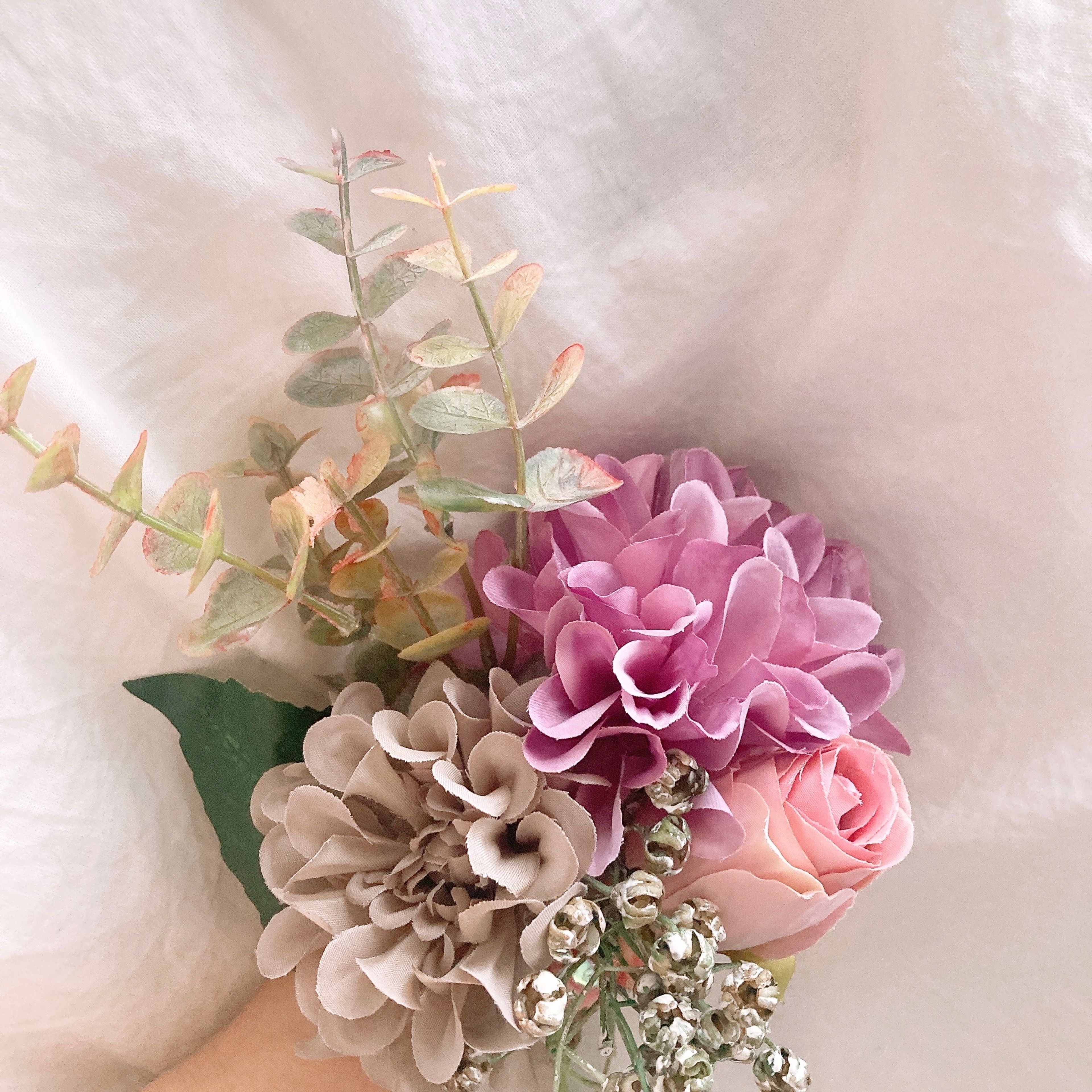 お花25【限定】グレー×ラベンダー×ピンク(くすみ系)